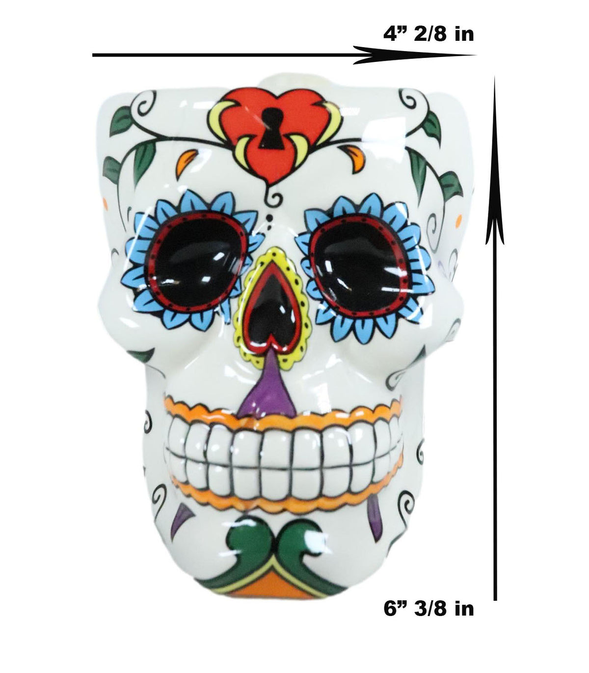 Ebros Tribal Day of The Dead Love Lock Sugar Skull Drink Coffee Mug Cup Ceramic