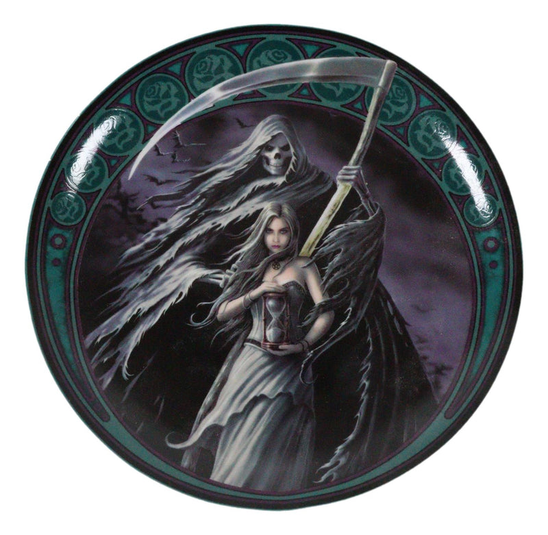 Set Of 4 Dance With Death Grim Reaper Death Angel & Damsel Dessert Salad Plates