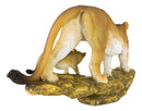 Safari African Lion Queen Lioness With Cub Family Statue 11"L Animal Collectible