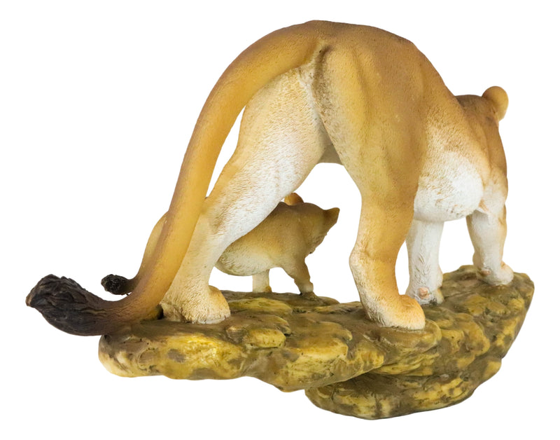 Safari African Lion Queen Lioness With Cub Family Statue 11"L Animal Collectible