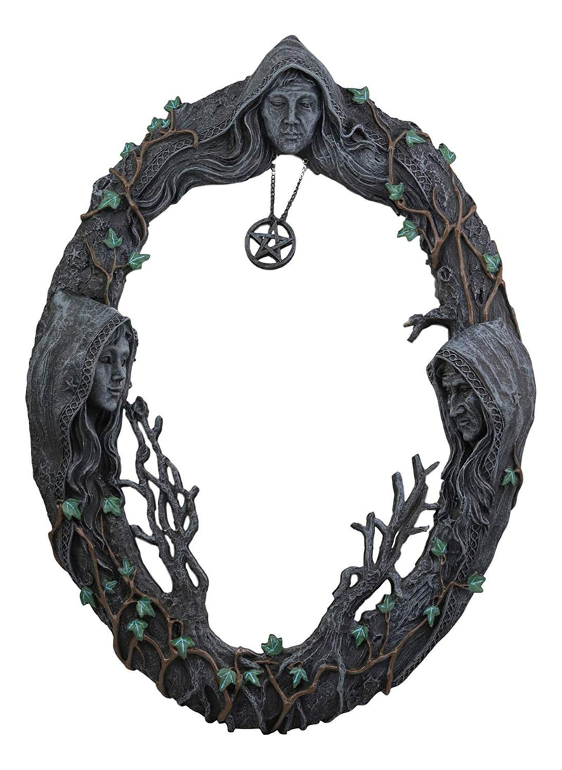 Ebros Triple Goddess Mother Maiden Crone Wall Hanging Mirror Plaque 17" Tall - Ebros Gift