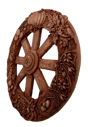 Ebros Wheel of The Year Plaque Eight Pagan Festivals Sabbats By Maxine Miller - Ebros Gift