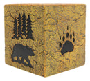 Rustic Western Black Bear Pine Trees Forest Silhouette Tissue Box Cover Holder