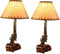 Ebros Western Revolver Bedside Table Lamp with Shade 20.5"Tall (Set of 2)
