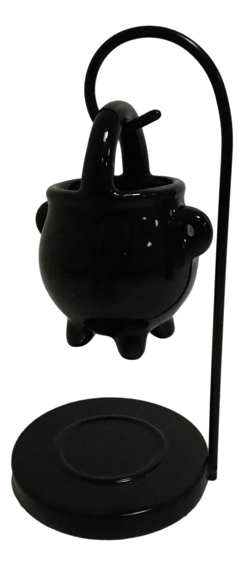 Wicca Witchcraft Hanging Ceramic Black Cauldron Essential Oil Burner Warmer
