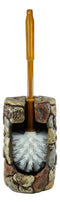 Rustic Solid Rock of Christ Cross Joy Hope Peace Love Toilet Brush & Holder Set