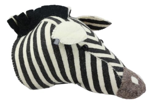 Fiona Walker England Handmade Organic Mini Zebra Horse Head Hanging Wall Decor