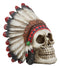 Native American Indian Eagle Chief Skull Statue 5.75"Long Tribal Mohawk Warrior