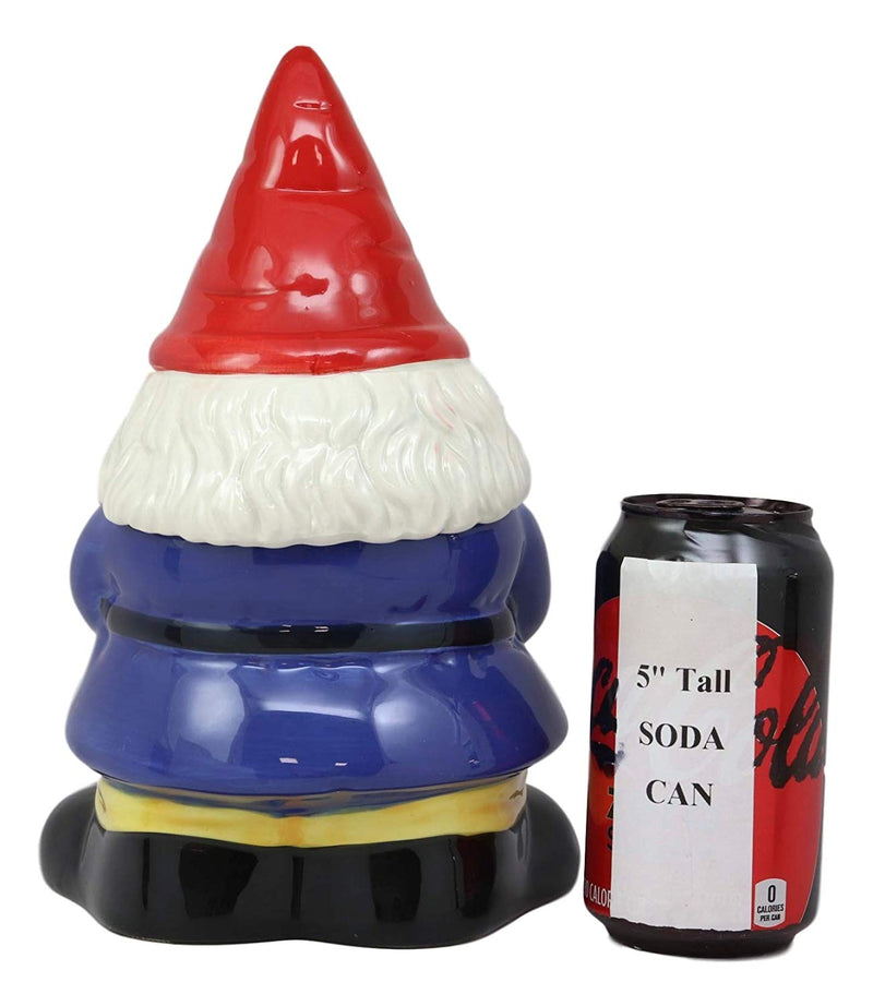 Ebros Whimsical Sweet Tooth Gnome Ceramic Cookie Jar With Air Tight Lid 9.75"Tall Decorative Kitchen As Decor Storage For Dry Baking Ingredients Goods Knick Knacks - Ebros Gift