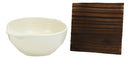 Japanese White Donabe Ceramic Hot Clay Pot Bowl Casserole 32oz With Wooden Base