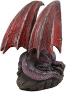 Ebros Small Purple Dragon with Wings Resting On Volcanic Rock Figurine 3.5" Tall