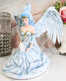 Winter Fire Ice Fairy Angel Queen in Corset Gown With Bunny Rabbit Figurine