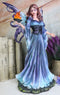 Large Goddess of Olympian Fire Elemental Fairy Queen In Blue Long Gown Statue