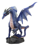 Ebros Clawing Blue Dragon Statue 8"Long Land Of Dragons Fantasy Home Decor
