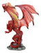 Ebros Large Roaring Volcano Dragon On Rock Statue 14" Tall Red Fire Dragon Sculpture