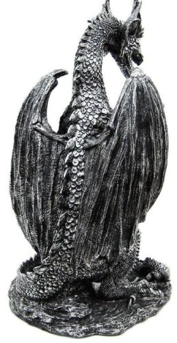 Large Legendary Smaug Brewery Black Dragon Wine Valet Holder Statue Wine Glasses
