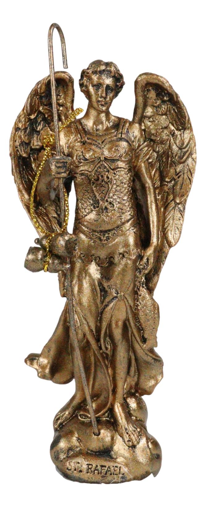 Ebros Catholic Archangel Saint Raphael Statue 5"Tall Sacrament of Pennance And Healing - Ebros Gift
