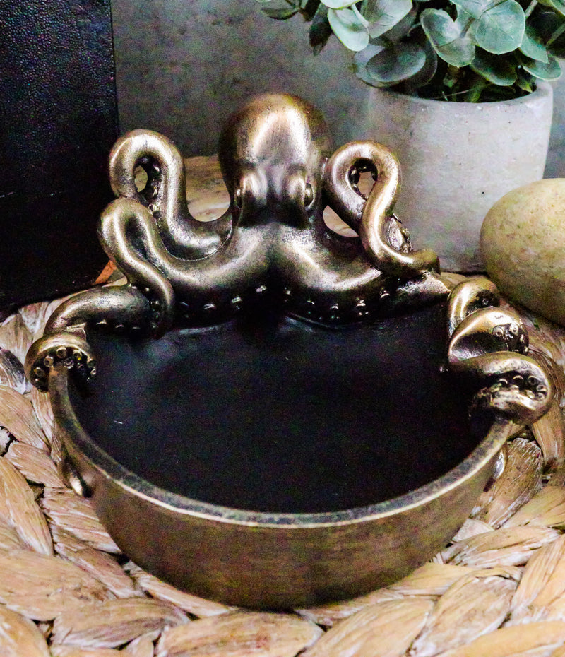 Ebros Sea Monster Kraken Giant Octopus Ashtray Figurine 5.5"W Nautical Ocean