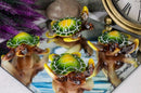Green Coastal Ocean Marine Giant Sea Turtle Miniature Figurines Pack Of 4