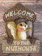 Rustic Welcome To The Nut House Funny Family Squirrel And Acorn Wall Decor Sign
