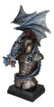 Medieval Paladin Warrior Suit Of Armor Centurion Helmet Blue Dragon Figurine