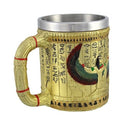 Egyptian Theme Pharaoh King Tut and Goddess Isis Coffee Cup Mug Beer Tankard Set