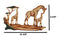 Wildlife Safari Giraffe Family In Savanna Scene Statue 12"L Faux Wood Resin