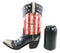 Rustic Western American Flag Old Faithful Patriotic Cowboy Boot Floral Vase