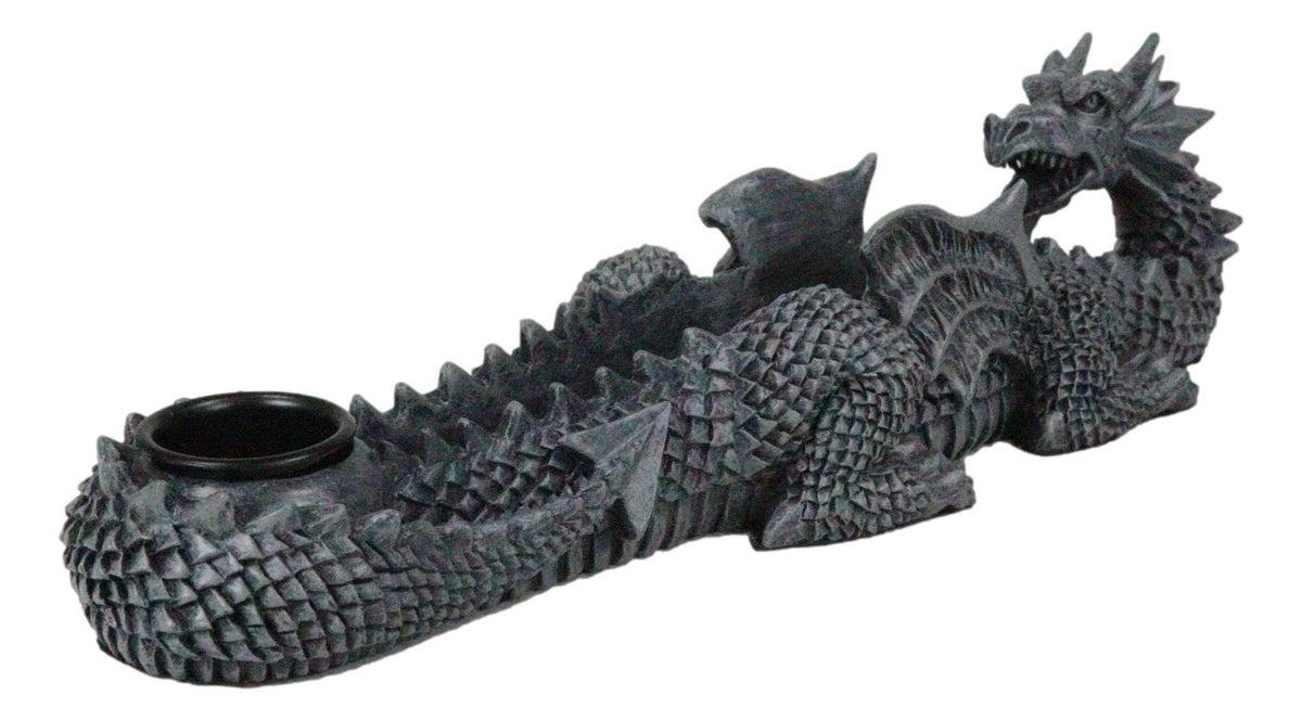 Gothic Mythical Guardian Dragon Gargoyle Incense Stick And Taper Candle Holder