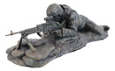 War Marine Scout Sniper Soldier With Long Range Rifle Gun On Tripod Stand Statue