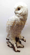 Woodlands Night Watch White Snow Owls Perching on Tree Branch Figurine Set of 2