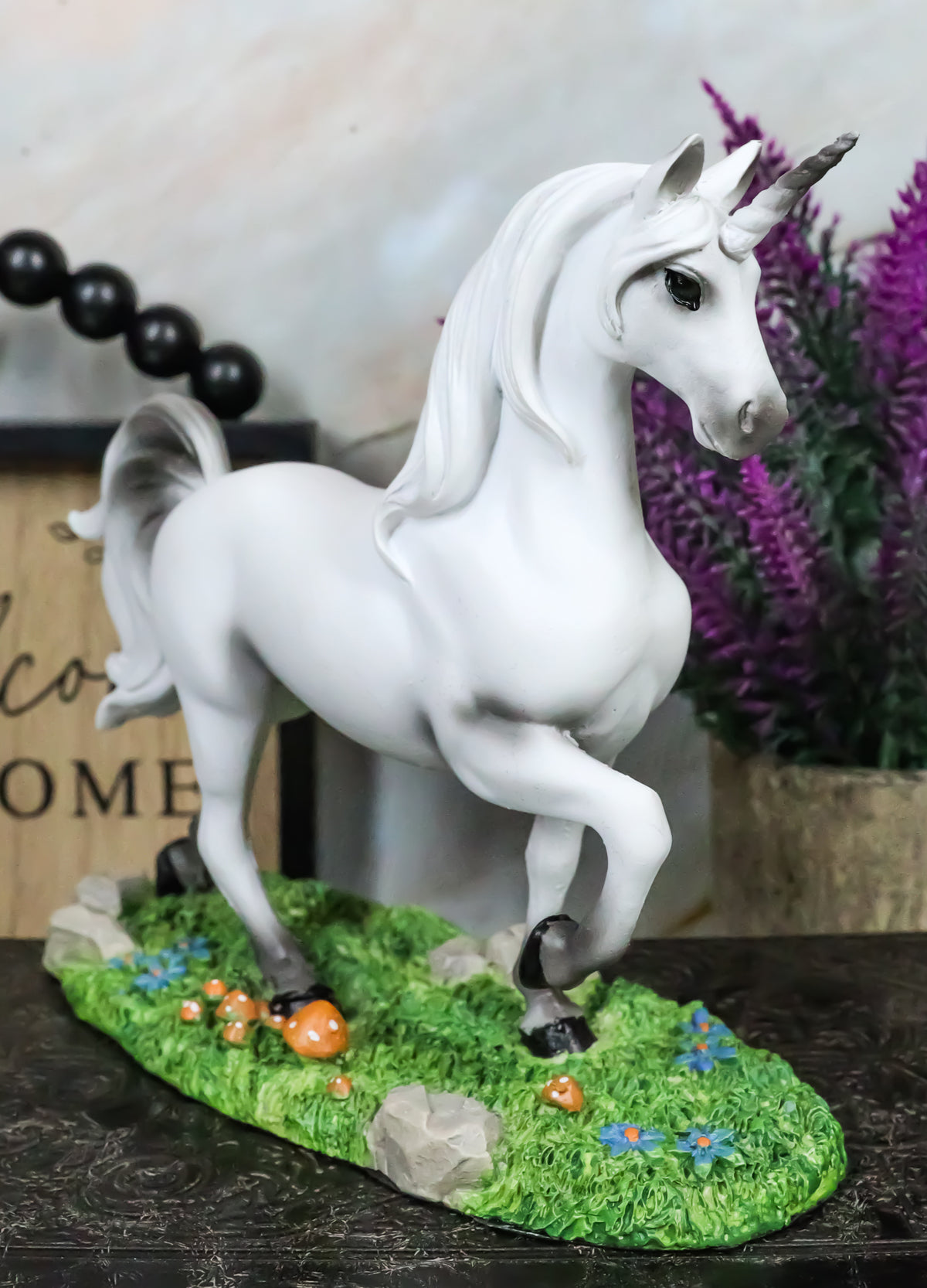 Enchanted Forest Glade Strolling Unicorn Figurine Decorative Statue 6.75"Long