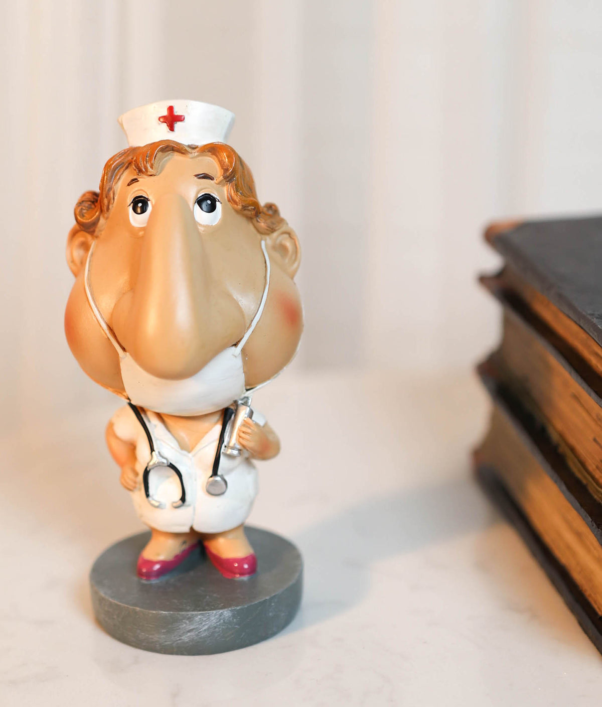Lady Nurse With Mask Novelty Gift Whimsical Eyeglass Spectacle Holder Statue