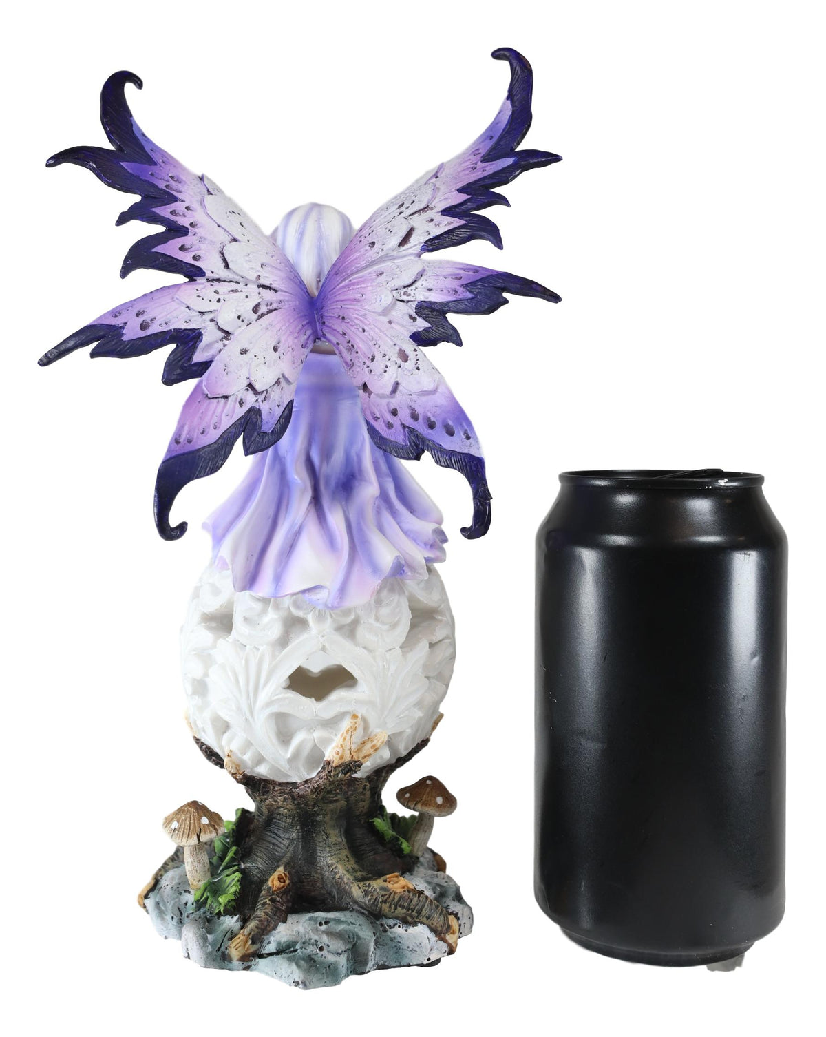 Ebros Goddess Amethyst Fairy Sitting On Filigree Orb Statue Night Light