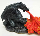 Line of Fire Flame Breath of Azure Dragon Incense Burner T-Lite Holder Sculpture