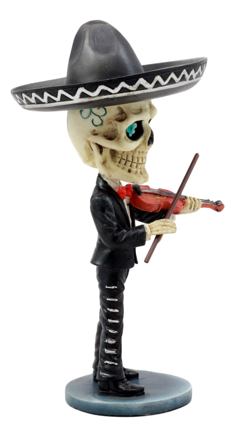 Ebros Mariachi Violin Player Bobblehead Figurine Day Of The Dead 6.5"H Figurine