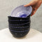 Pack Of 6 Artistic Blue Stripes 'Focus' Cereal Soup Pasta Ceramic Bowls 20oz