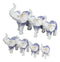 Ebros Blue White Feng Shui Miniature Thai Buddhism Elephants With Trunks Up Set of 7