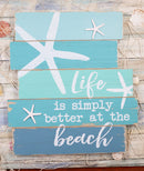 Ebros Nautical Life Is Simply Better At The Beach Starfish Wooden Wall Decor 15"H