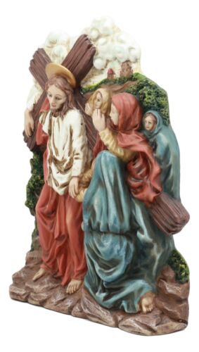 Ebros Christian Catholic Stations of The Cross Statue Way of The Sorrows Via Crucis Jesus Christ Path to Calvary Crucifixion Decor Figurine (Station 8 Jesus Meets The Women of Jerusalem)