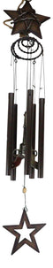 Rustic Western Lone Star With Barbed Wire Cords And Pistol Guns Wind Chime Decor