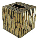 Western Military Rifle Ammo Shells Gold Tone Bullets Tissue Box Holder Case