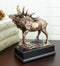 Large Wapiti Bull Elk Deer Rustic Bronze Electroplated Finish Statue With Base