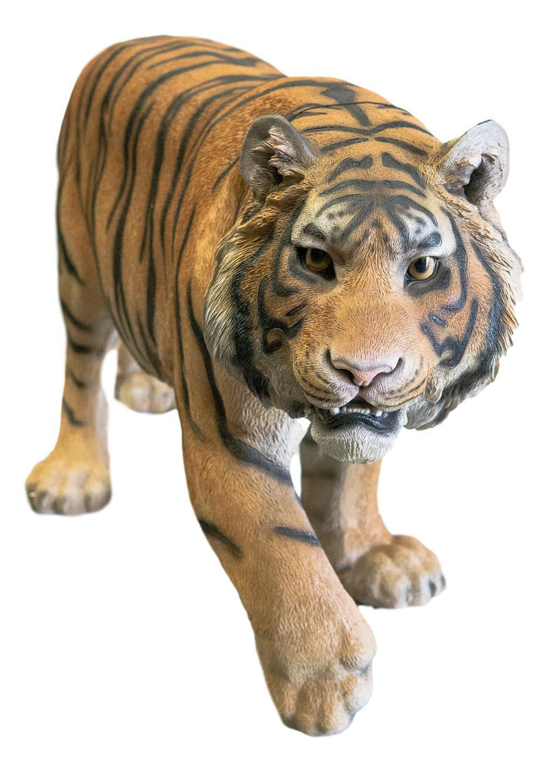 Grand Size 55"Long Majestic Lifelike Jungle Apex Predator Bengal Tiger Statue