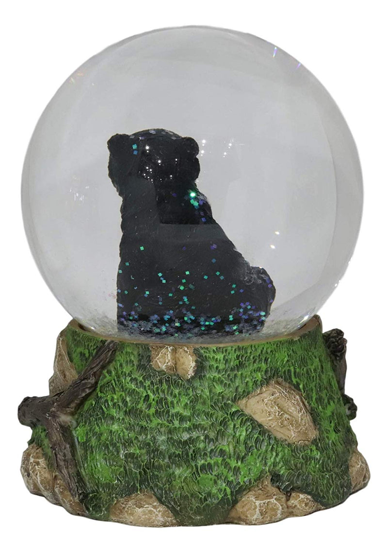Ebros Rustic Woodlands American Sitting Ursus Black Bear Glitter Water Globe Decor