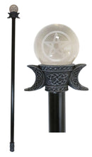 Triple Goddess Sacred Moon Pentagram Star LED Glass Decorative Prop Swagger Cane