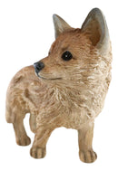 Ebros Realistic Faux Driftwood Finish Snooping Baby Fox Cub Resin Statue 10.5" L