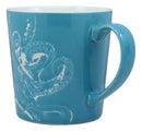 Ebros Nautical Ocean Marine Octopus Beverage Blue Stoneware Ceramic Mug Decor