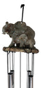 Ebros Gift Pachyderm Elephant Family Striding The Plains Resonant Relaxing Wind Chime Patio Garden Decor Decorative Figurine Noisemaker Elephants Baby Calf Safari Grasslands