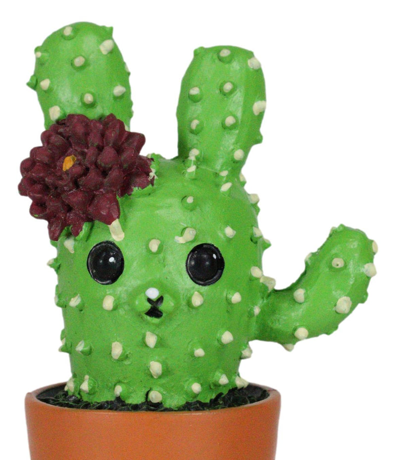Prickles Whimsical Rabbit That Transform Into Cactus Plant In Pot Figurine Small